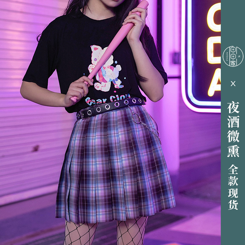 申申家少女辣妹电竞紫色夏紫色现货正版格裙制服半身裙