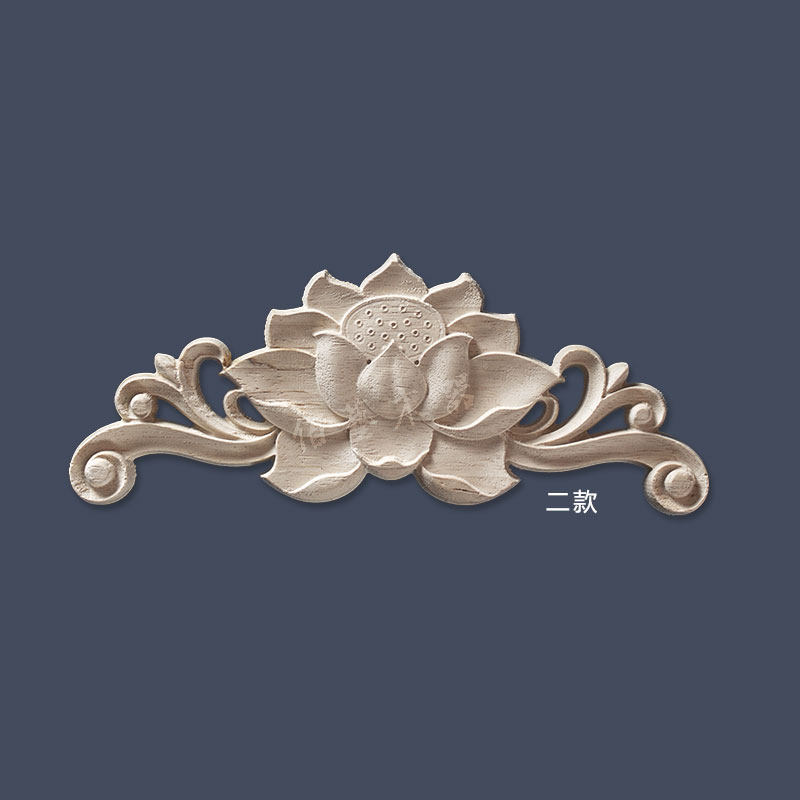 东阳木雕雕花片中欧式莲花荷花实木贴花贴片木雕