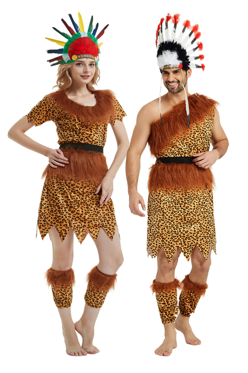 服装野人猎人印第安土著人表演民族原始人成人非洲民族服装