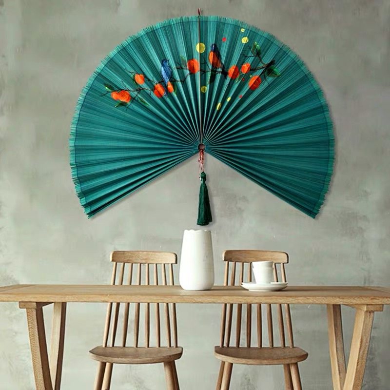 中式日式国画挂扇折扇沙发沙发客客厅壁饰墙面工艺扇
