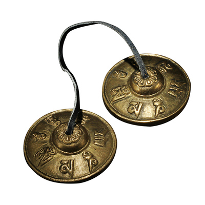 尼泊尔黄铜白铜碰铃吉祥六字真言龙纹铃铛法器藏传摆件