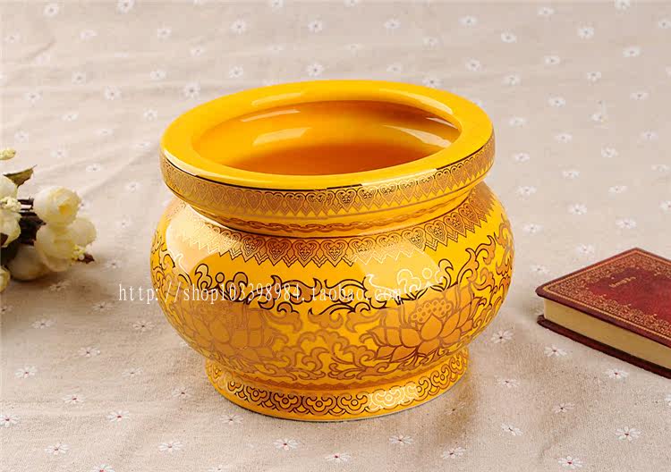 佛堂用品佛前摆件佛堂供水杯花瓶香炉 供果盘供佛真金黄套装整套