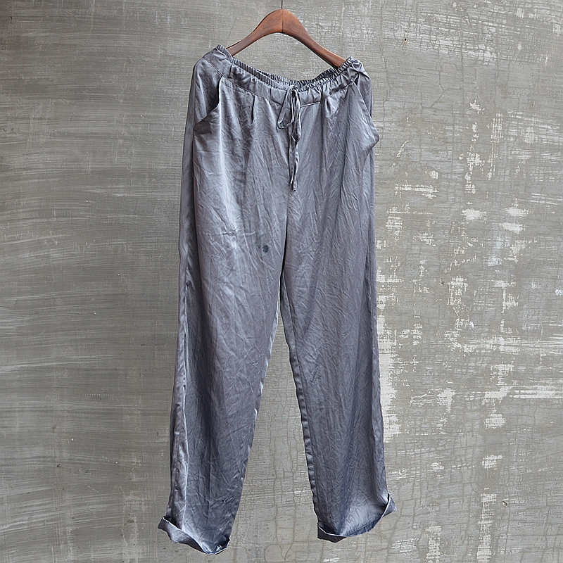 男士夏季薄款醋酸缎面长裤直筒裤丝滑巨舒适居家外穿休闲大码太极