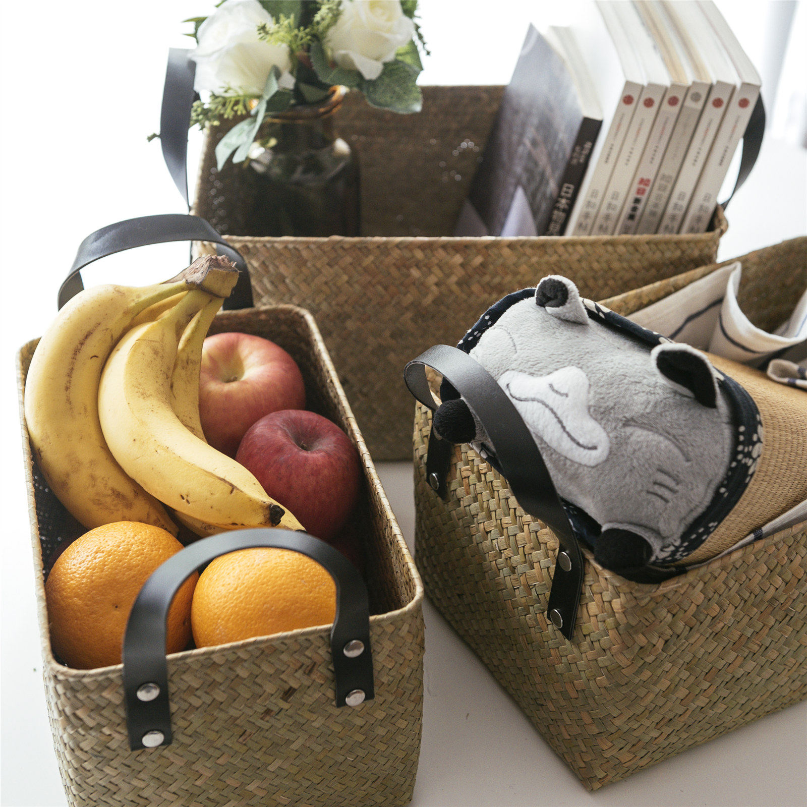 若素生活办公文件杂物玩具脏衣收纳篮筐提手家居衣柜整理储物箱