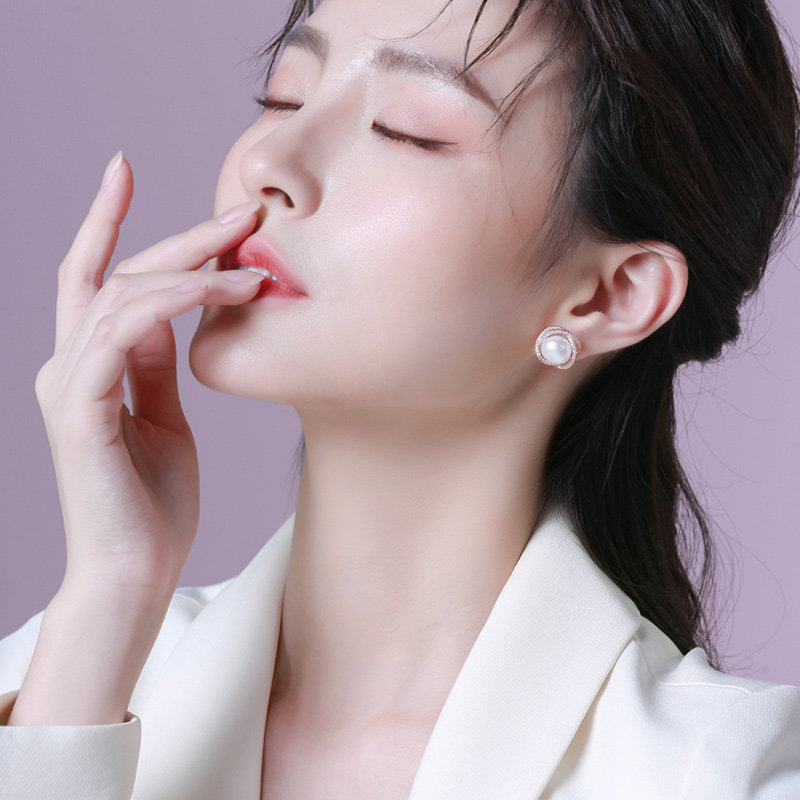 珍珠耳饰耳钉耳夹耳环女夏季小众设计感高级感轻奢纯银气质妈妈款