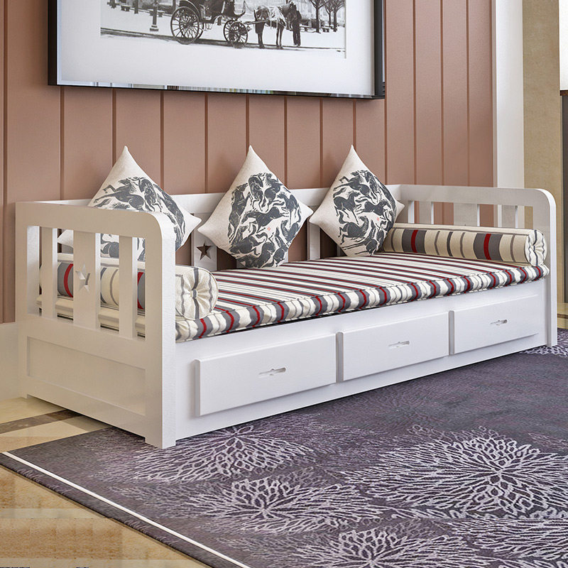 沙发床实木可折叠小户型多功能1.2米书房坐卧两用1.5客厅1.8双人