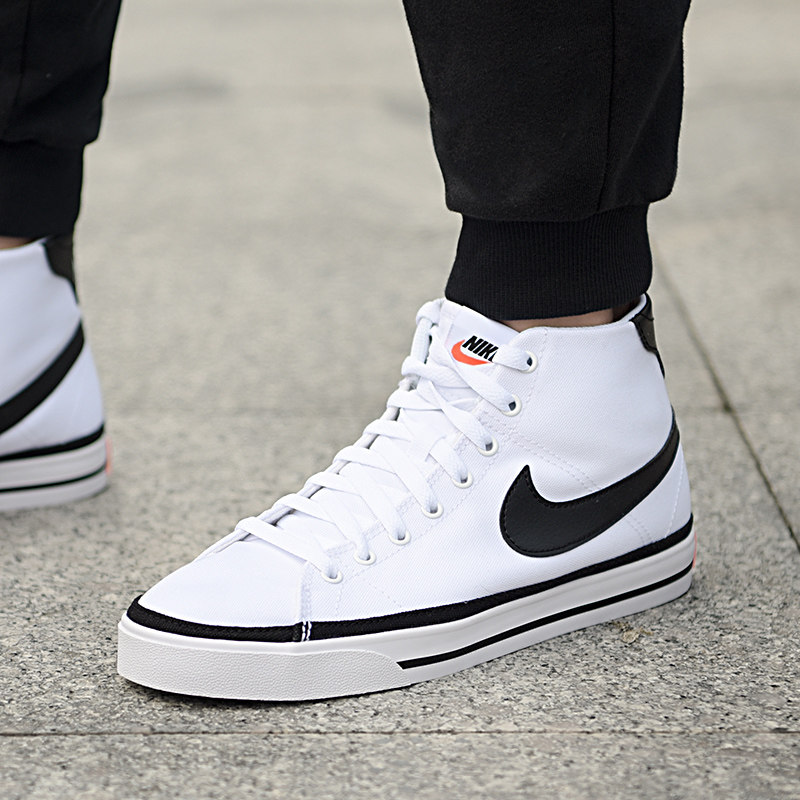 耐克男鞋2022夏季新款正品黑白低帮帆布布鞋板鞋