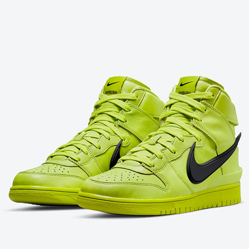 耐克男鞋女鞋dunkhighxambush联名高帮荧光绿板鞋cu7544300