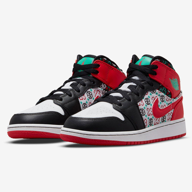 耐克女鞋airjordanaj1圣诞黑红高帮篮球鞋童鞋板鞋