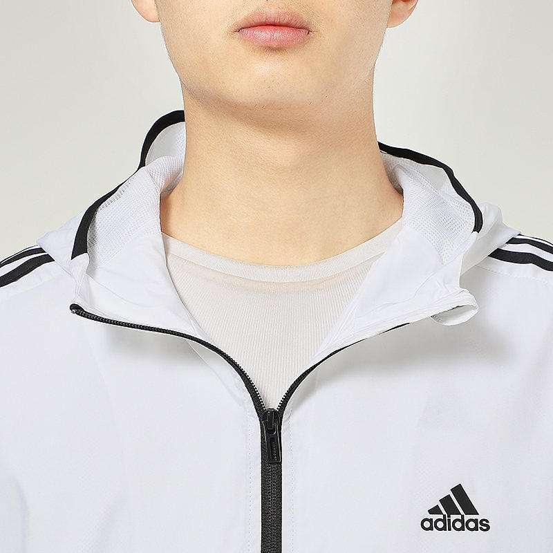 adidas阿迪达斯外套2022夏季新款白色运动服连帽夹克运动茄克
