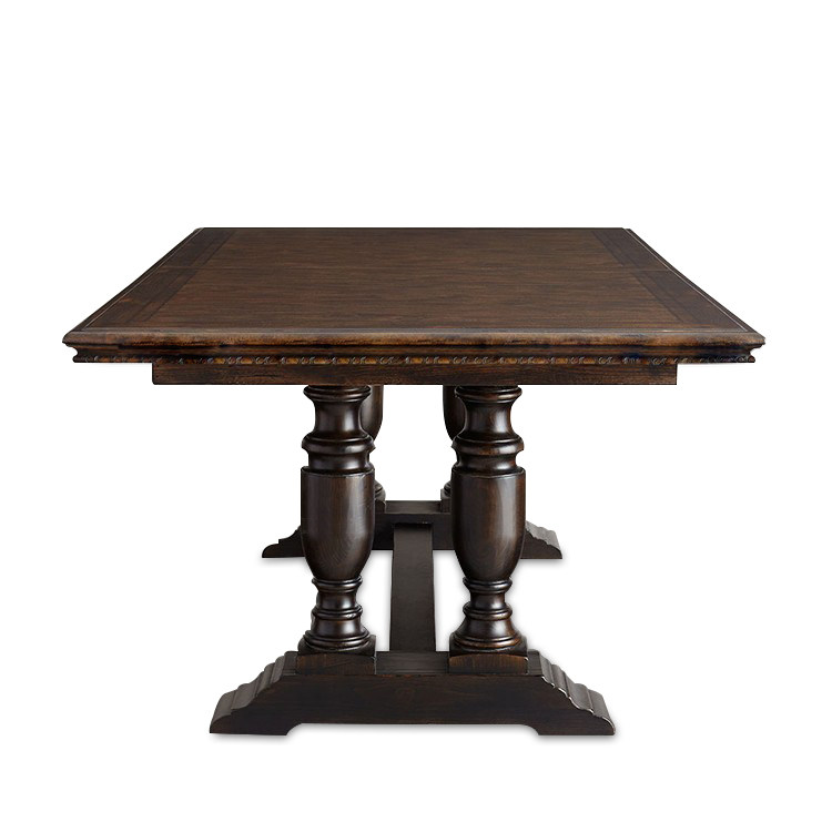 实木创意伸缩长方形餐桌欧式轻奢美式长桌多人实木餐桌