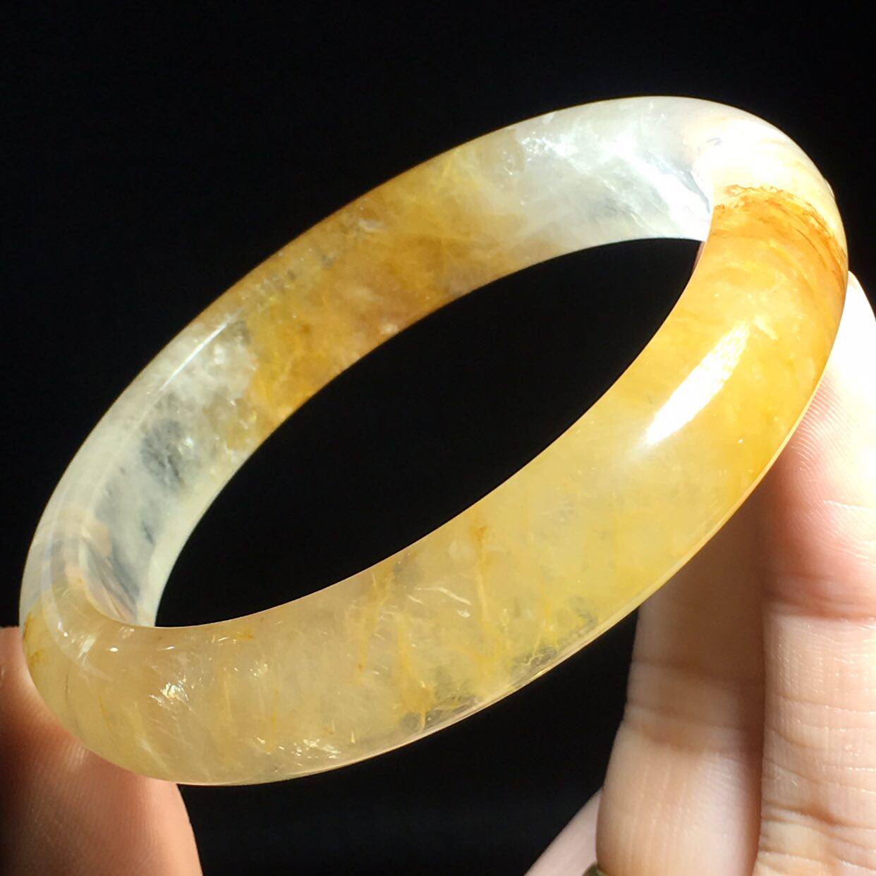 新品天然黄胶花手镯圆条扁条美人果冻简约时尚手饰