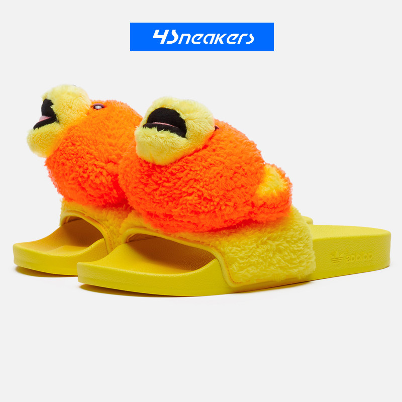 阿迪达斯jeremyscottadiletteteddy联名小熊拖鞋q46582运动拖鞋