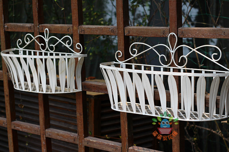 包邮欧式铁艺壁挂花篮阳台挂篮花架花园庭院花架