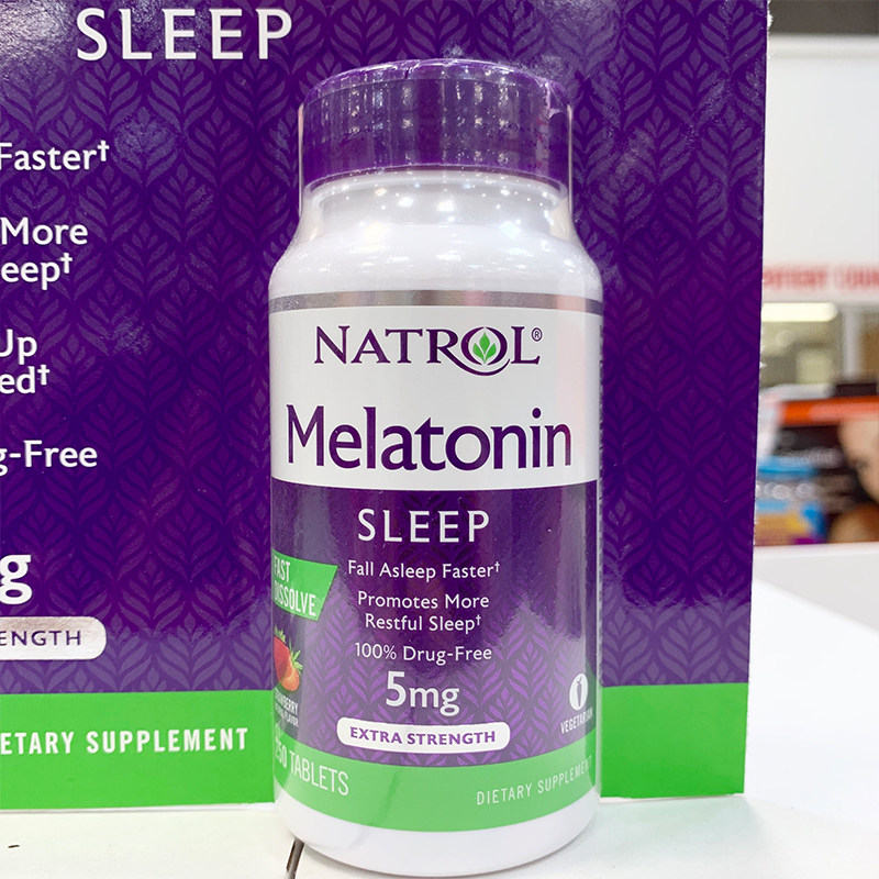 美国代购 melatonin褪黑素改善睡眠倒时差安神助眠 松果体素250粒