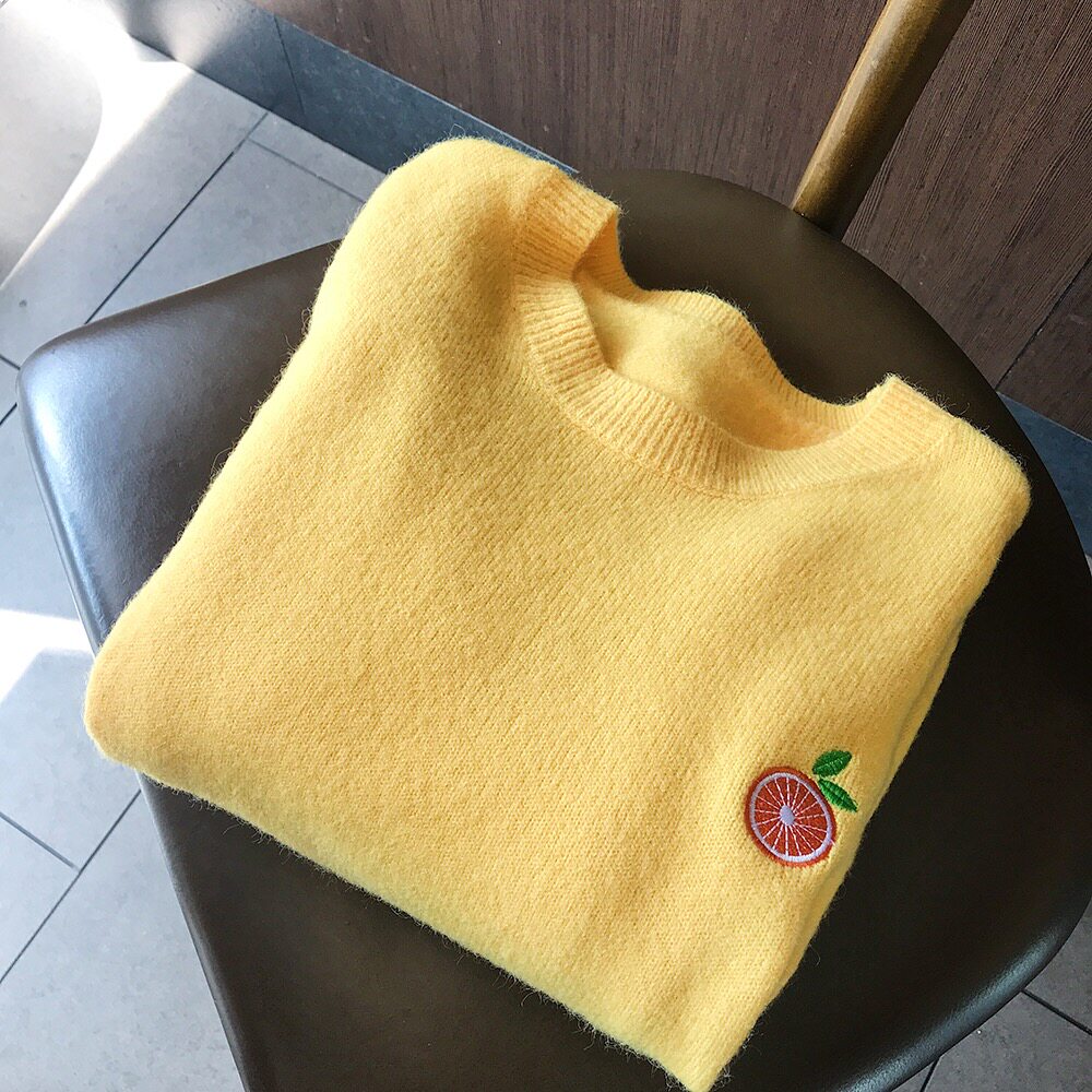 糖果色学生套头毛衣宽松慵懒2020秋冬新款网红毛针织衫