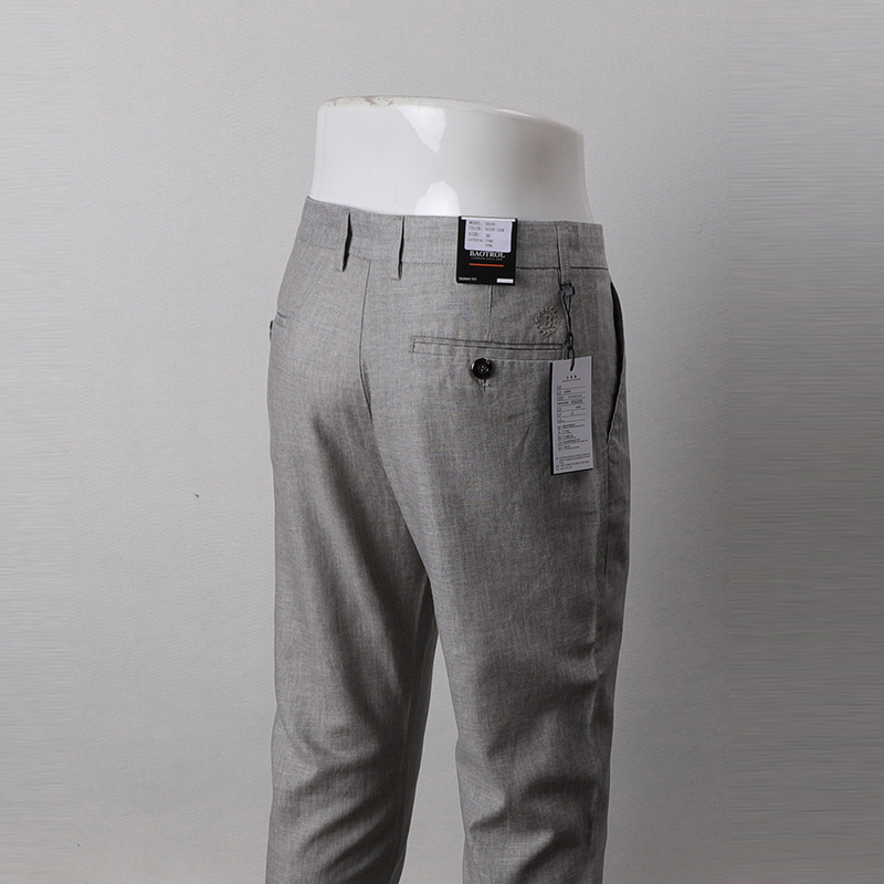 高端外贸男装春夏款亚麻透气中年休闲裤男爸爸商务正装长裤子百搭