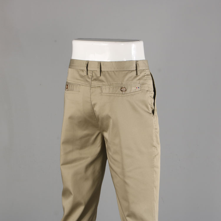 外贸尾单男剪标牛货夏薄款透气中高腰中年宽松直筒工装休闲长裤男