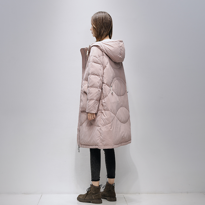 羽绒服艾尚2020冬季冬装连帽宽松暖色羽绒服