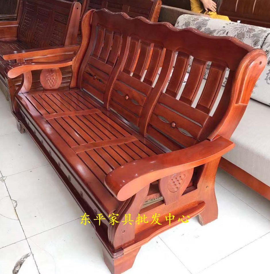 沙发木沙实木客厅组合红木老式木质三人五件实木沙发