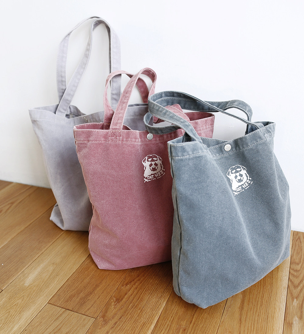 猫西原创雾色复古帆布包购物袋帆布布袋单肩小众购物袋