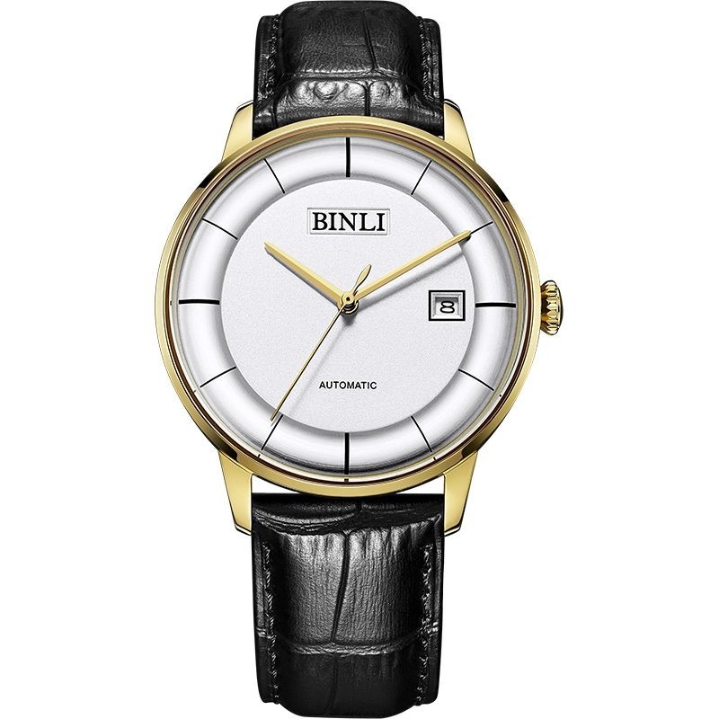 binli宾利手表男士商务日历腕表休闲防磁防震国产腕表