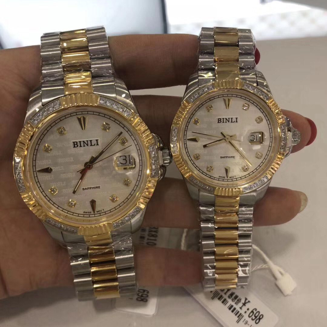 特价包邮宾利手表男士时尚商务石英表情侣水钻国产腕表