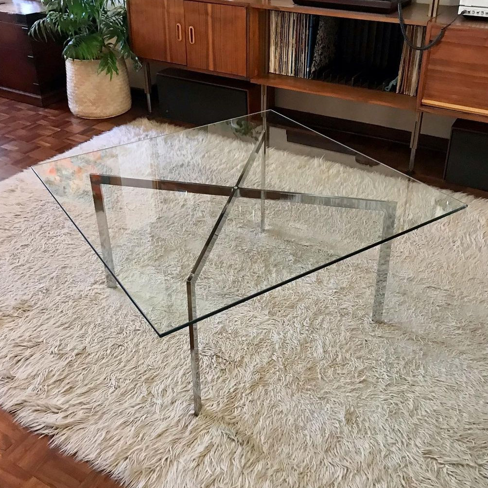 tugendhattable图根哈特茶几简约现代不锈钢金属钢化玻璃茶几