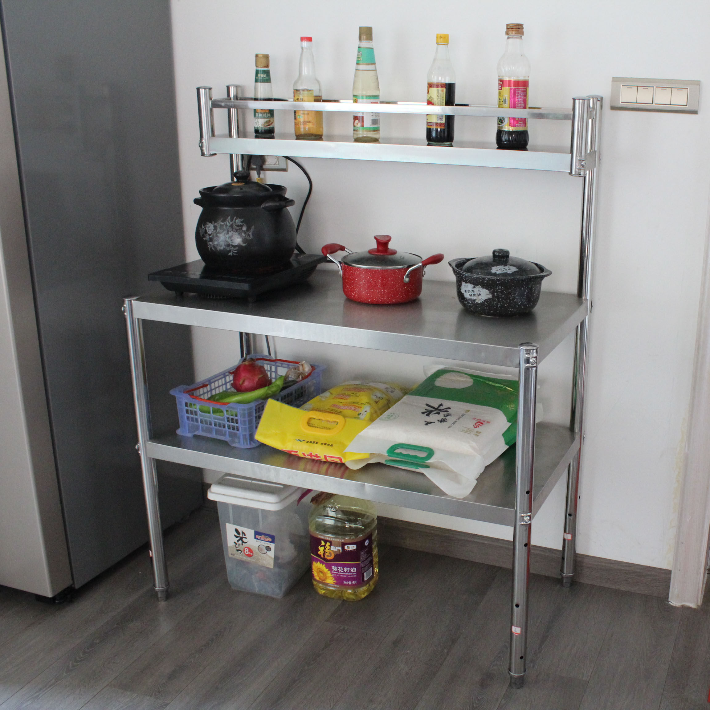 多层煤气灶架子不锈钢厨房简易灶台燃气灶置物架高多层厨房置物架