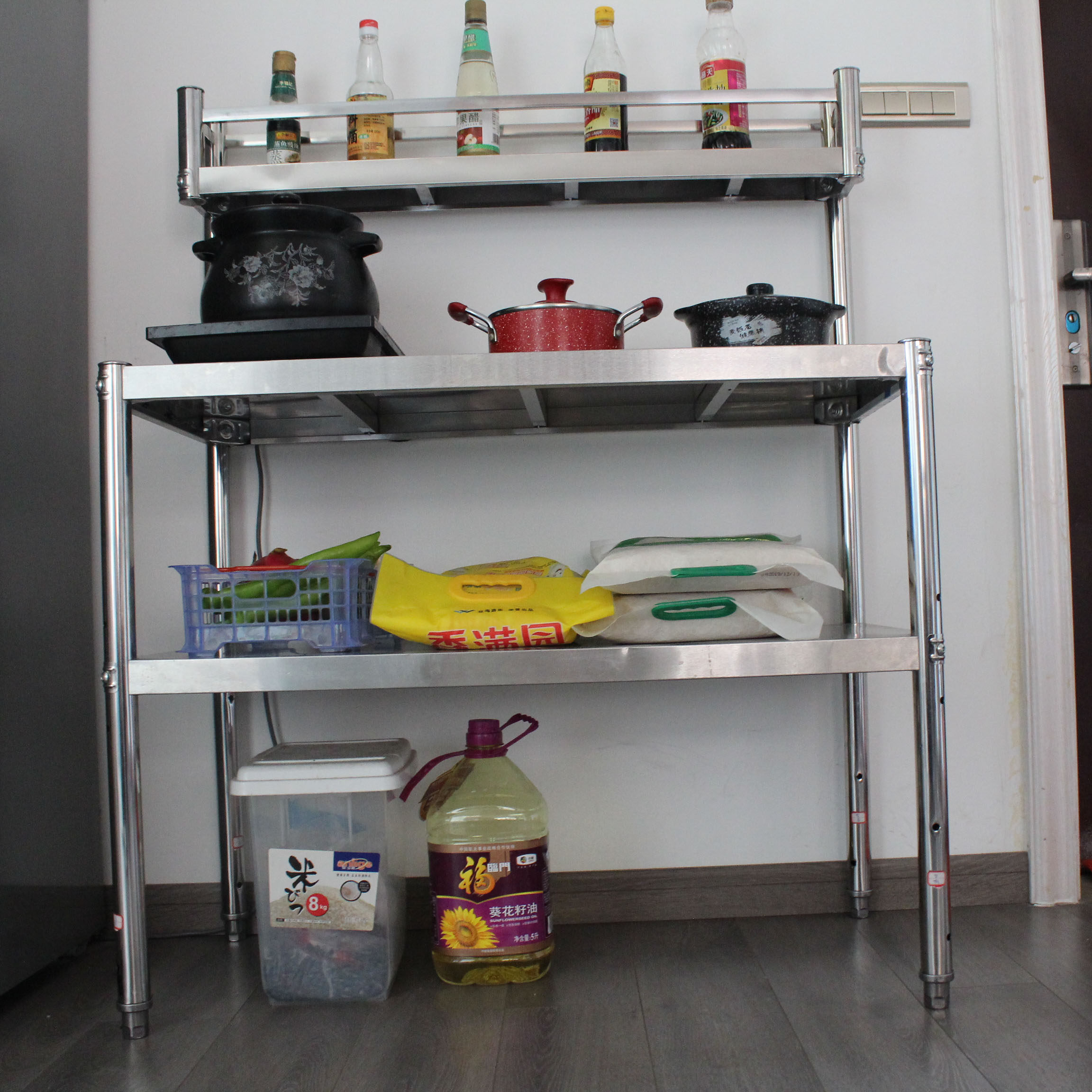 多层煤气灶架子不锈钢厨房简易灶台燃气灶置物架高多层厨房置物架