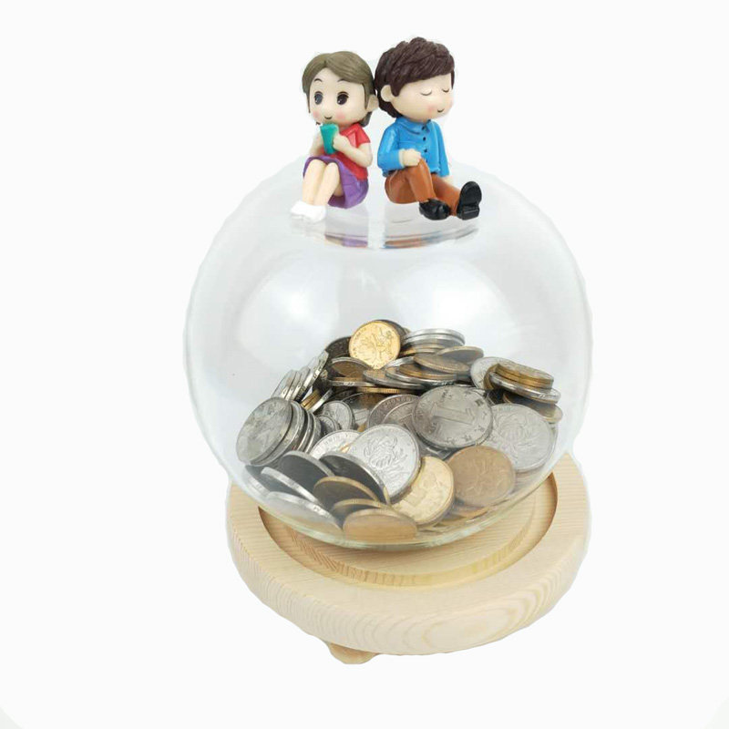 创意儿童存钱玻璃储蓄罐成人硬币储钱罐生日礼物摆件开业男孩女孩