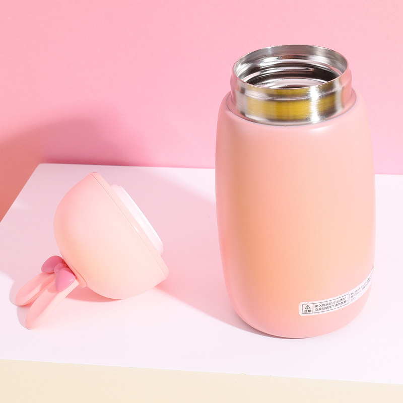 miniso名创优品卡通兔子可爱少女不锈钢便携小巧韩式保温杯