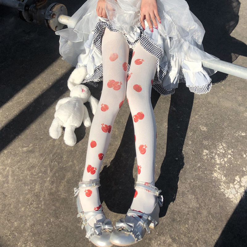 jk袜子女二次元白丝袜印花日系春秋洛丽塔学生软萌宇宙少女连裤袜