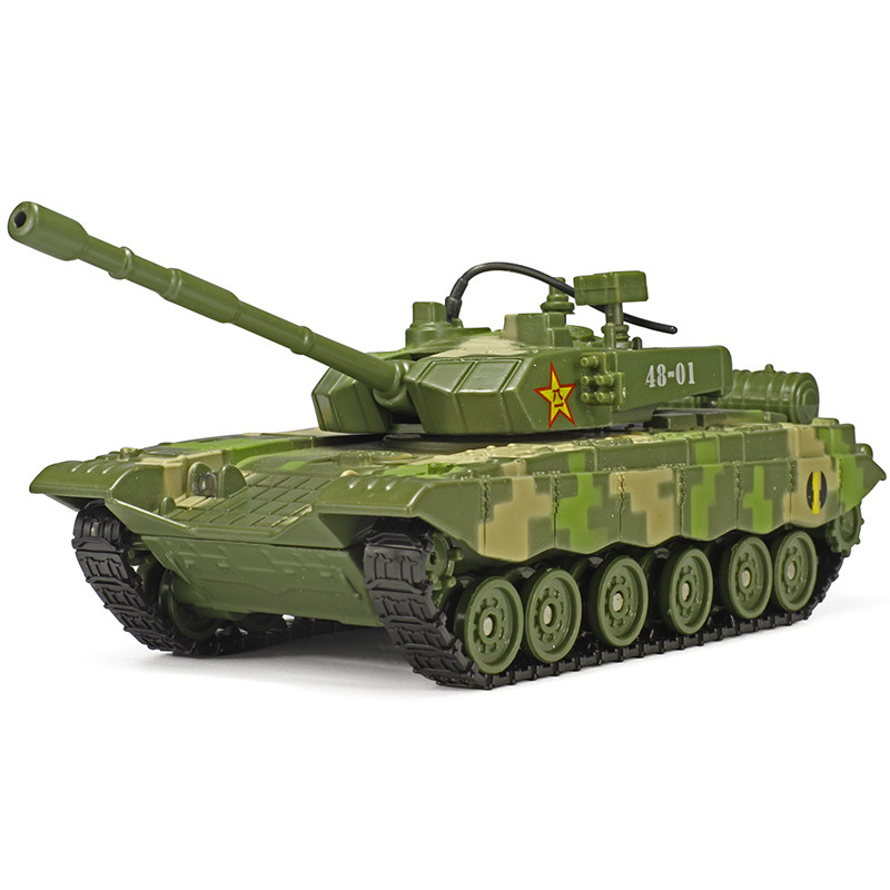 1:48合金t-99合金坦克模型装甲车声光版军事系列儿童玩具小汽车