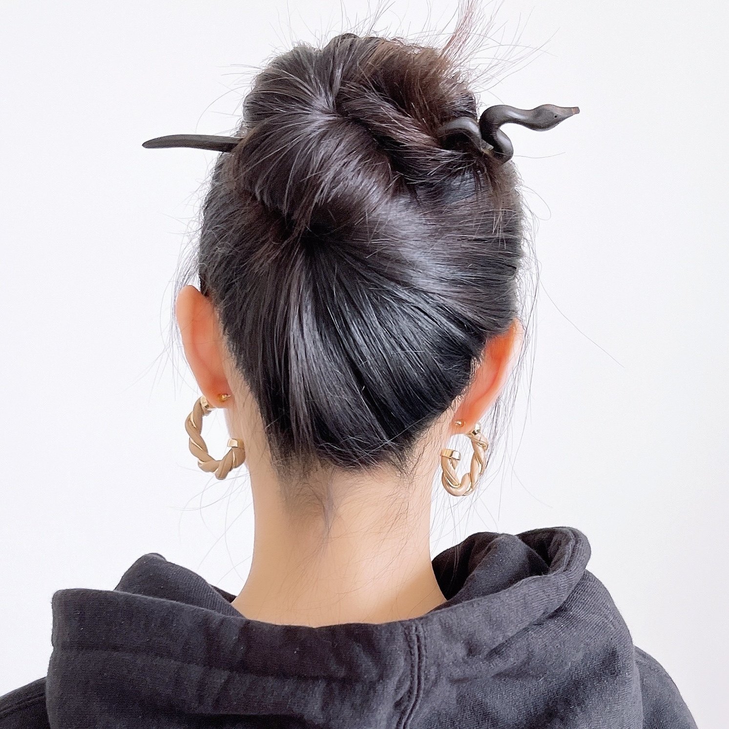 durianacc日系国风灵动蛇形木质盘发发簪汉服发饰