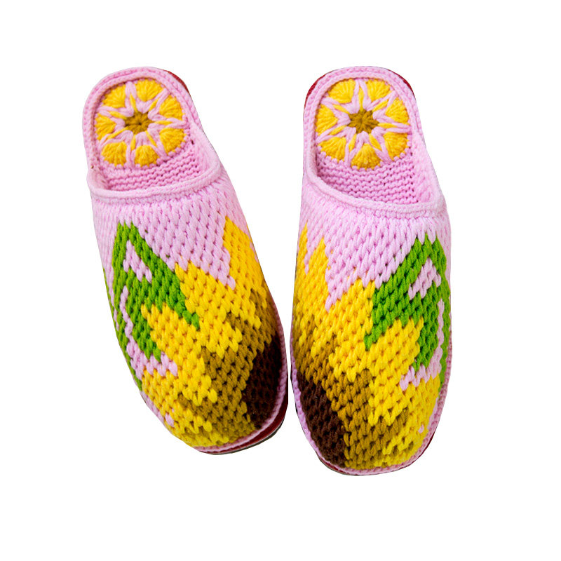 雅馨毛线材料编织钩针春秋拖鞋花朵向日葵奶棉居家棉拖