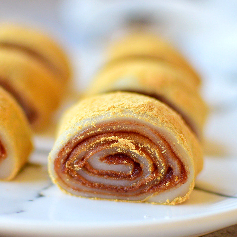 糯米打糕豆面卷子豆沙卷糯米糕糍粑宁波特产传统中式糕点