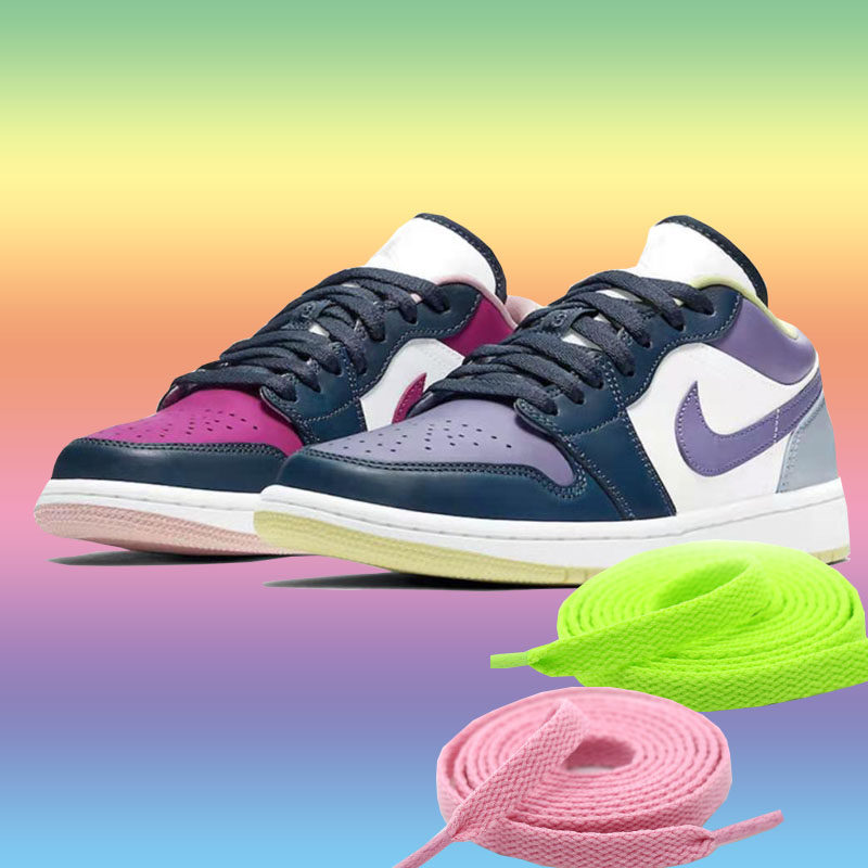 适配aj1low粉紫鸳鸯鞋带糖果北卡蓝蒂芙尼绿郭艾伦鞋带