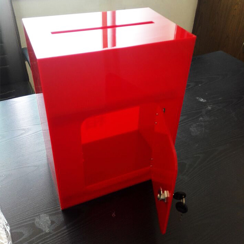 亚克力党徽投票箱大号选举箱带锁意见箱红色落地式募捐箱支持定制