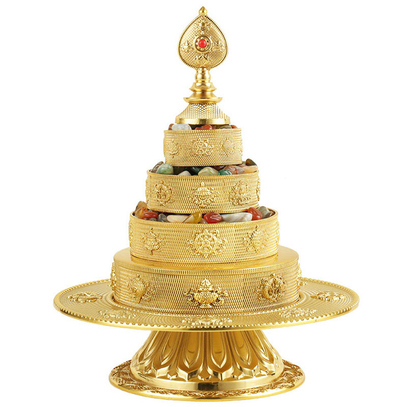 纯铜曼扎盘密宗用品修曼扎升级加厚供曼扎盘大号八吉祥修盘曼茶罗