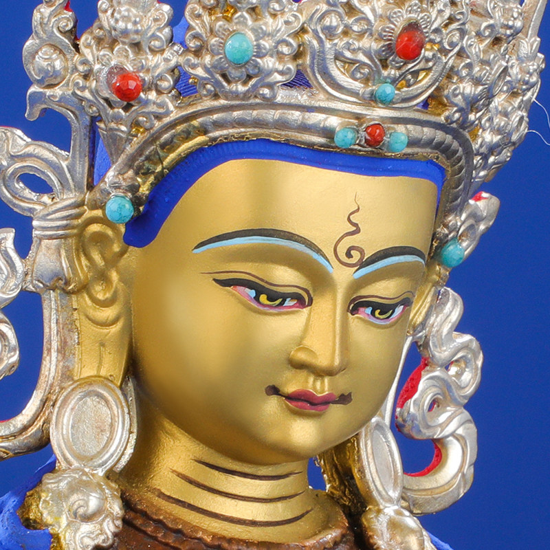 金刚萨埵佛像摆件藏传密宗纯铜金银客厅居家摆件