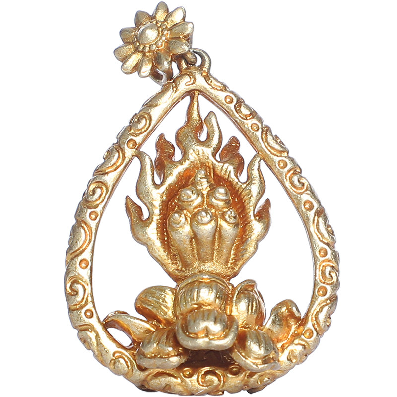 摩尼宝吊坠如意法器纯铜鎏金民族风项链个性藏式项坠