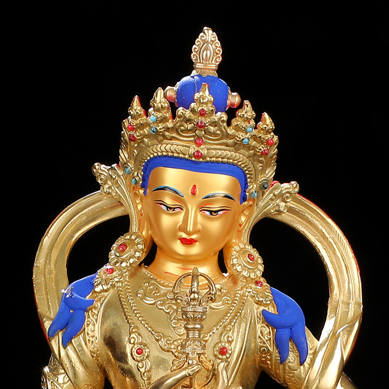 金刚萨埵佛像纯铜藏传佛教用品居家供奉全鎏7寸摆件