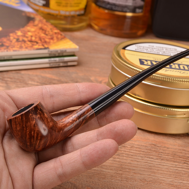 烟斗意大利pipemaster石楠木楠木细长阅读石楠根弯斗原木烟斗