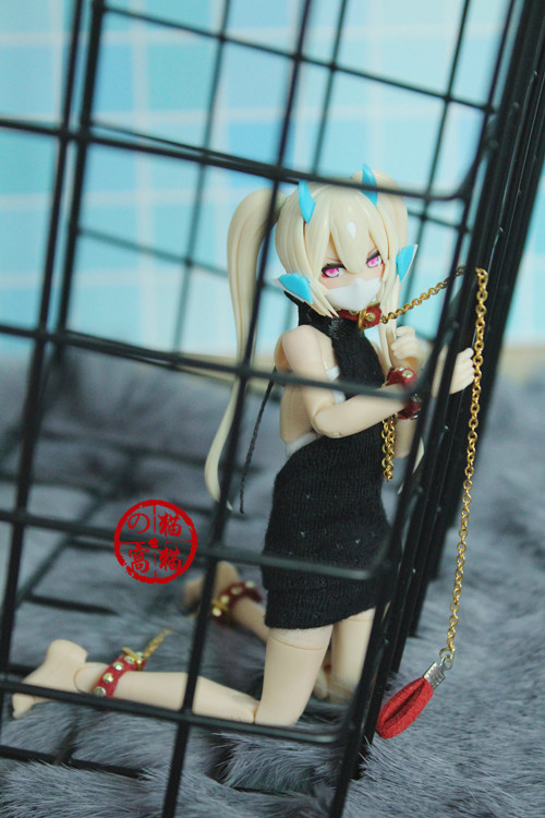 猫猫の窝寿屋机azoneob11项圈手链脚链暗红色铆钉五件bjd娃娃