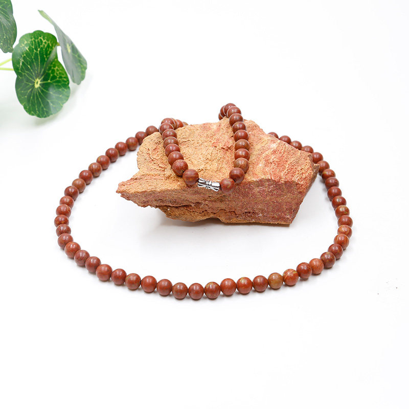 正品天然泗滨砭石项链男女女款颈椎保健养生富贵红砭石保健项圈