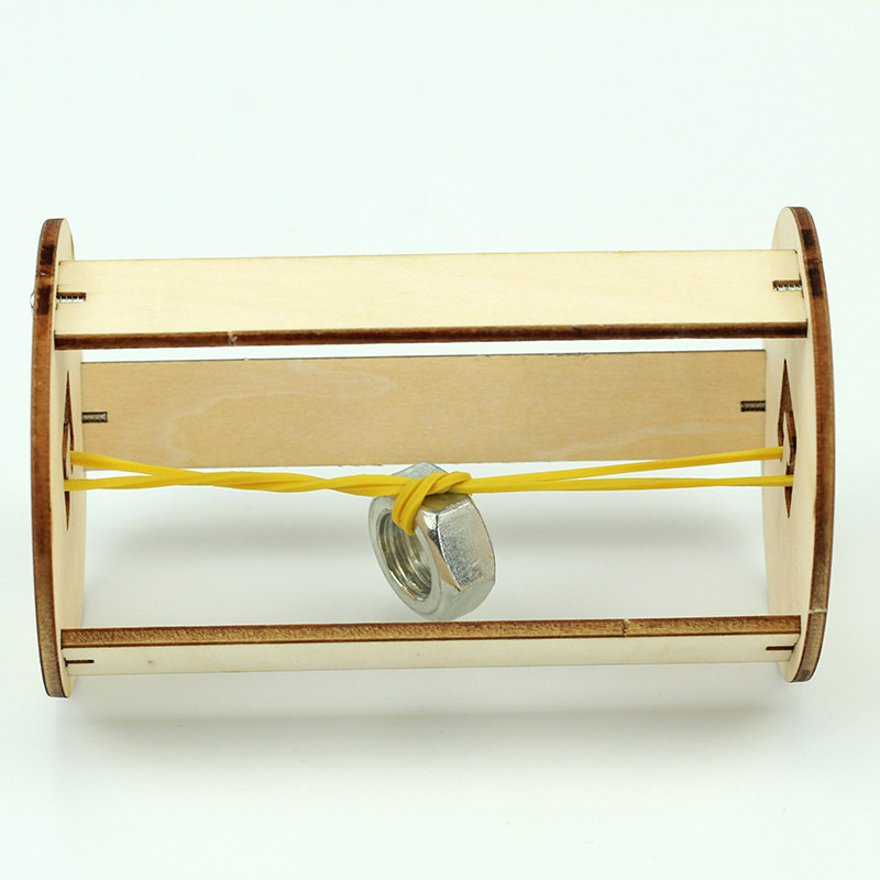 幼儿园科学制作滚摆diy实验胡克滚轮定律魔轮科学实验