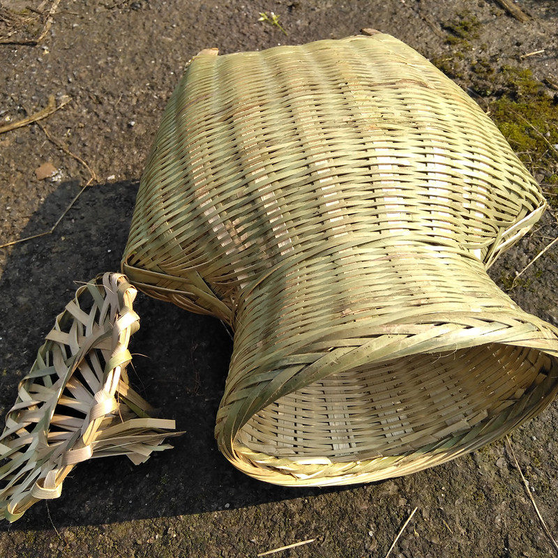 贵州省全竹手工竹编盖鱼篓泥鳅黄鳝收纳舞蹈影视竹编