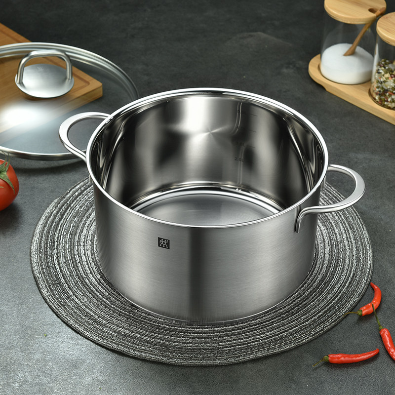 德国双立人novaplus24cm不锈钢汤锅蒸笼套装家用蒸锅汤锅