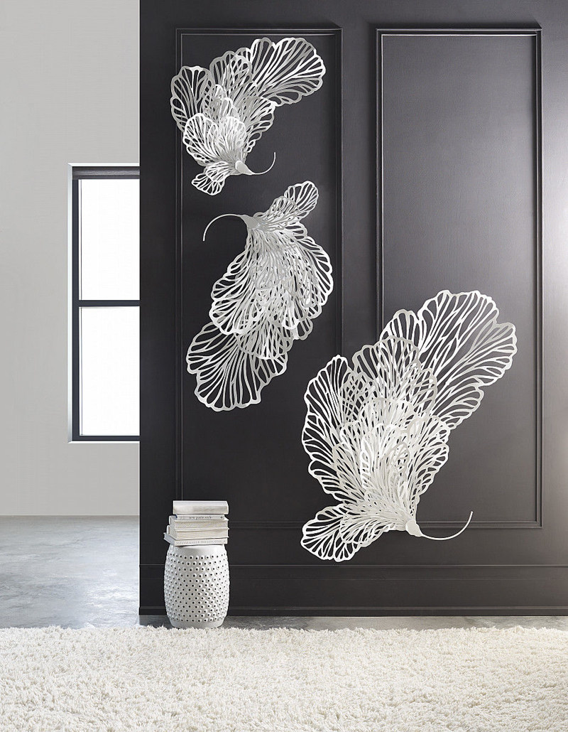 北欧壁饰铁艺背景墙客厅餐厅玄关样板房凤凰小清新壁饰